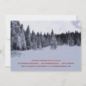 雪の赤いトラックのクリスマスパーティ ヴィンテージスタイルのクリスマス 招待状 (裏面)