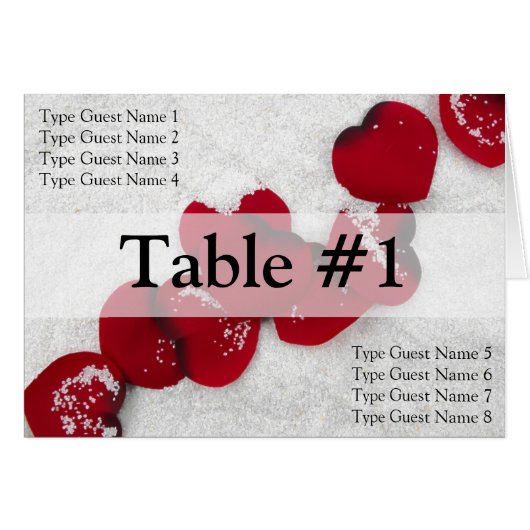 雪の赤いバラの花びら、冬の結婚式 (正面横)