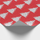 雪の赤い愛国的なクリスマスツリー ラッピングペーパー (角)