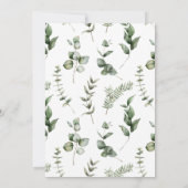 雪の赤い松の冬の花 招待状 (裏面)