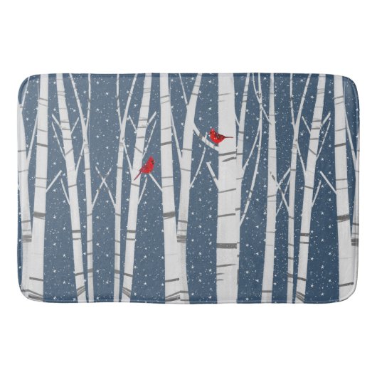 雪の赤い深紅色 バスマット (正面)