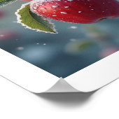 雪の赤い美味しいリンゴ ポスター (角)