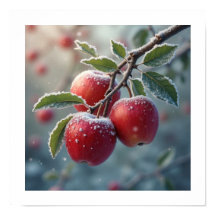 雪の赤い美味しいリンゴ