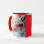 雪の赤い美味しいリンゴ マグカップ (正面左)