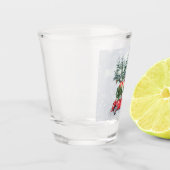 雪の赤い車クリスマスツリーとギフト， ZSSP ショットグラス (左)