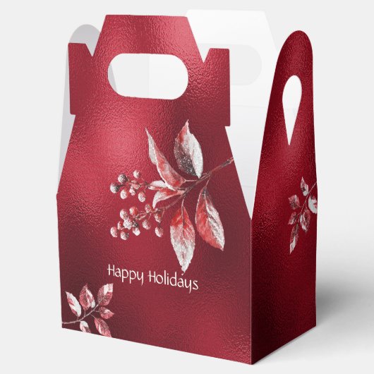 雪の赤い離れクリスマスホリデーギフトボックス フェイバーボックス (オープン)