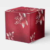 雪の赤い離れクリスマスホリデーギフトボックス フェイバーボックス (正面サイド)