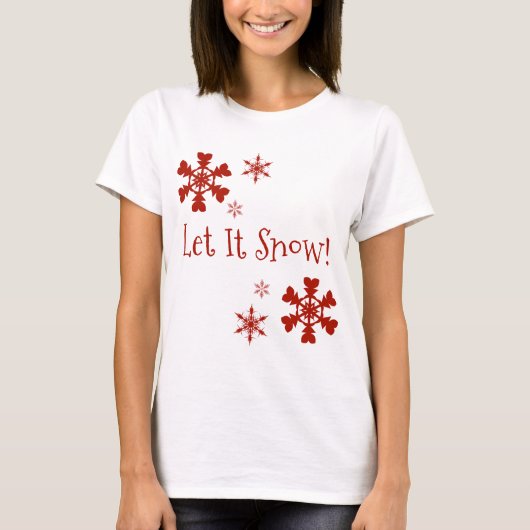 雪の赤い雪のシャツ Tシャツ (正面)