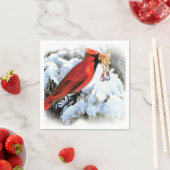 雪の赤い鳥 スタンダードカクテルナプキン (インサイチュ)