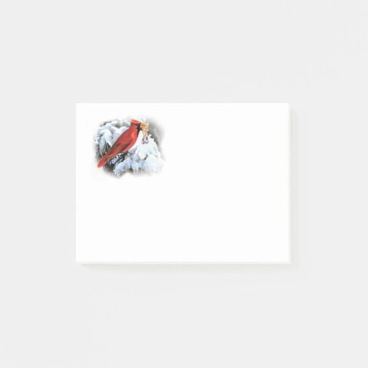 雪の赤い鳥 ポストイット (正面)