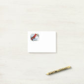 雪の赤い鳥 ポストイット (デスク上)