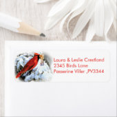 雪の赤い鳥 ラベル (インサイチュ)