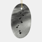 雪の足跡 セラミックオーナメント (右)