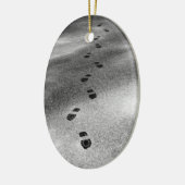 雪の足跡 セラミックオーナメント (左)