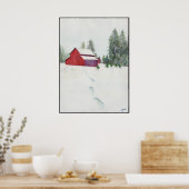 雪の足跡 ポスター (キッチン)