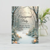 雪の輝くキャンドルと凍てついた緑の木々 招待状 (スタンド正面)