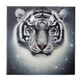雪の輝くホワイトタイガー タイル (正面)