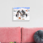 雪の農場のグララグレーアパロオーサ馬 キャンバスプリント (インサイチュ (リビング))