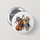 雪の遊中でチェロとシンバルの猫たち 缶バッジ (正面&裏面)