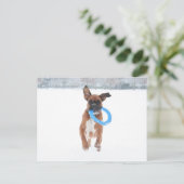 雪の遊中のジョリーの金髪 ポストカード (スタンド正面)