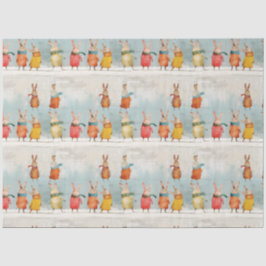 雪の遊中の可愛いウサギ 薄葉紙