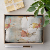 雪の遊中の可愛いウサギ 薄葉紙 (ギフト)