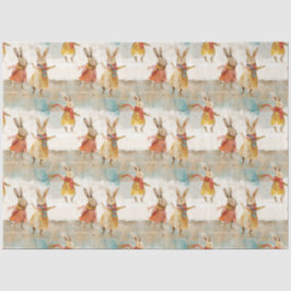 雪の遊中の可愛いウサギ 薄葉紙