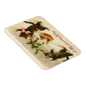 雪の遊中の猫のクリスマスマグネット マグネット (右側)