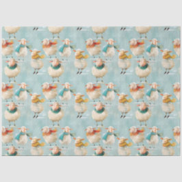 雪の遊中の羊 薄葉紙