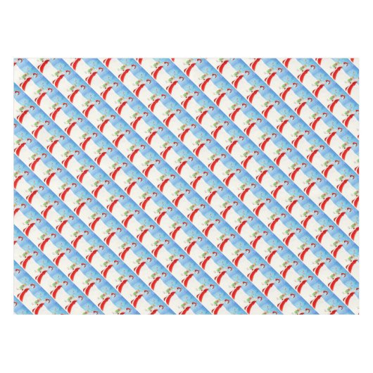 雪の運アートのテーブルクロスでのサンタの贈り物 テーブルクロス (正面(横))