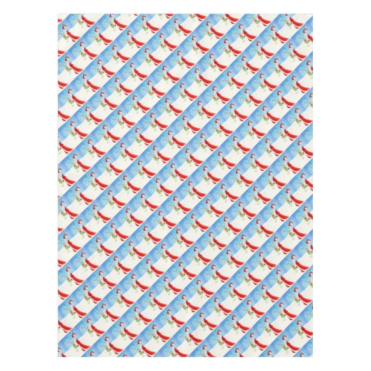 雪の運アートのテーブルクロスでのサンタの贈り物 テーブルクロス (正面)