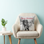 雪の道のクリスマスで冬にムース クッション (椅子)