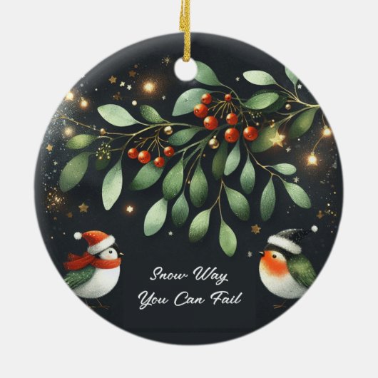 雪の道は失敗する セラミックオーナメント (裏面)