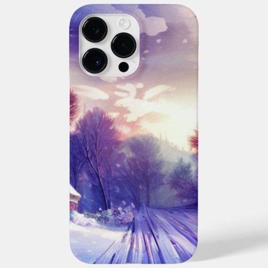雪の道を越える冬の日の出 Case-Mate iPhoneケース (裏面)