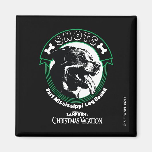 雪の部分ミシシッピの脚のハウンド マグネット (正面)