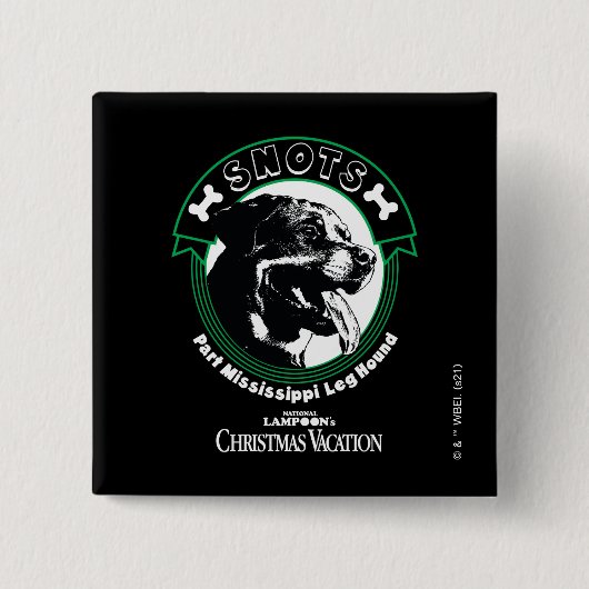 雪の部分ミシシッピの脚のハウンド 缶バッジ (正面)