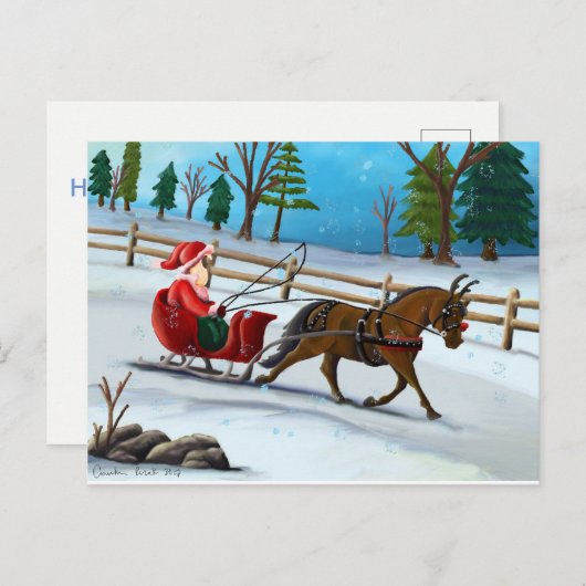 雪の郵便はがきを通って紛砕 シーズンポストカード (正面/裏面)