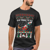 雪の醜いクリスマスのセーターを通したウェールズ Tシャツ (正面)