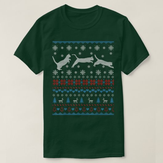 雪の醜いクリスマスセーターのプレゼントC Tシャツ (デザイン正面)