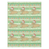 雪の醜いクリスマスセーターを通ってダックスシュント テーブルクロス (正面)