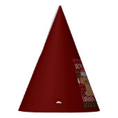 雪の醜いクリスマスセーターを通ってダックスシュント パーティーハット (左)