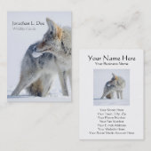 雪の野性生物ガイド、生態学者のコヨーテ 名刺 (正面/裏面)