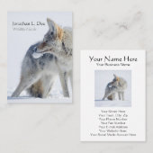 雪の野性生物ガイド、生態学者のコヨーテ 名刺 (正面/裏面)