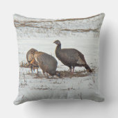 雪の野生の七面鳥 クッション (裏面)