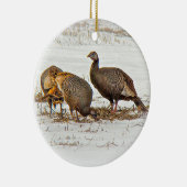 雪の野生の七面鳥 セラミックオーナメント (右)