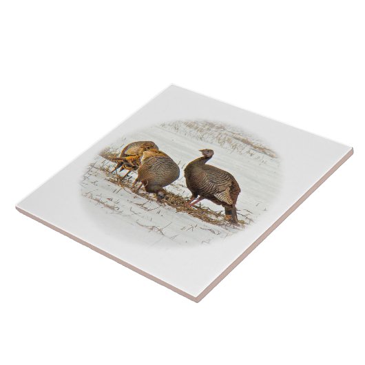 雪の野生の七面鳥 タイル (側面)