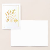 雪の金ゴールドトーンフォイルクリスマスカード 箔カード (ディスプレー)