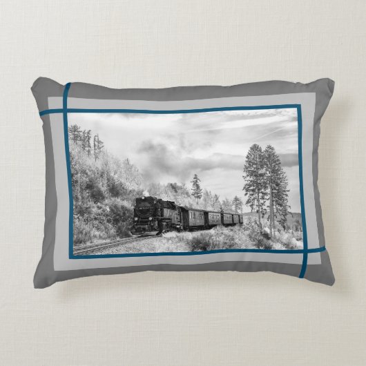 雪の鉄道の旅 アクセントクッション (正面)