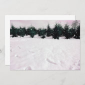 雪の銀世界とカラマツの冬景色 招待状 (正面/裏面)