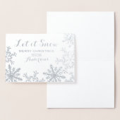 雪の銀箔の雪の結晶クリスマスカード 箔カード (ディスプレー)